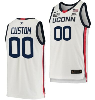 Custom UConn Huskies Jersey College Basketball Name and Number Replica White 6 Custom UConn Huskies Jersey College Basketball Name and Number Replica White
