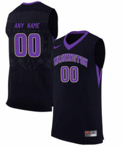 Custom Washington Huskies College Basketball Name and Number Black