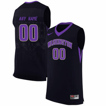 Custom Washington Huskies Jersey College Basketball Name and Number Black 1 Custom Washington Huskies College Basketball Name and Number Black