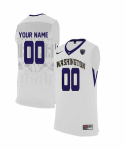 Custom Washington Huskies Jersey College Basketball Name and Number Elite White