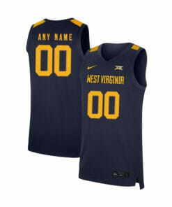 Custom West Virginia Mountaineers Jersey College Basketball Name and Number Elite Navy