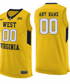 Custom West Virginia Mountaineers Jersey College Basketball Name and Number Yellow