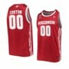 Custom Wisconsin Badgers Jersey Basketball College Name and Number Away Red