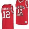 Darrion Trammell Jersey San Diego State Aztecs College Basketball Red Retro #12