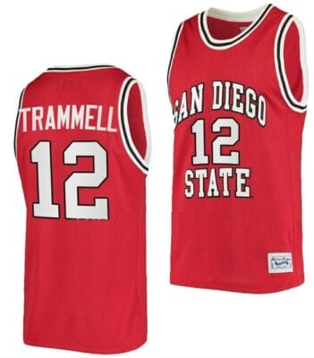 Darrion Trammell Jersey San Diego State Aztecs College Basketball Red Retro #12
