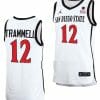 Darrion Trammell Jersey San Diego State Aztecs College Basketball Home White #12