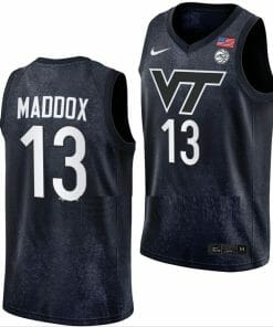 Dairus Maddox Jersey Virginia Tech Hokies College Basketball Swingman Black #13