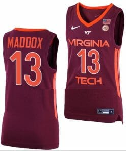 Dairus Maddox Jersey Virginia Tech Hokies College Basketball Away Maroon #13