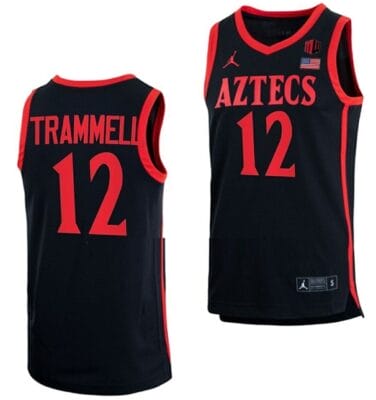 Darrion Trammell Jersey San Diego State Aztecs College Basketball Black #12