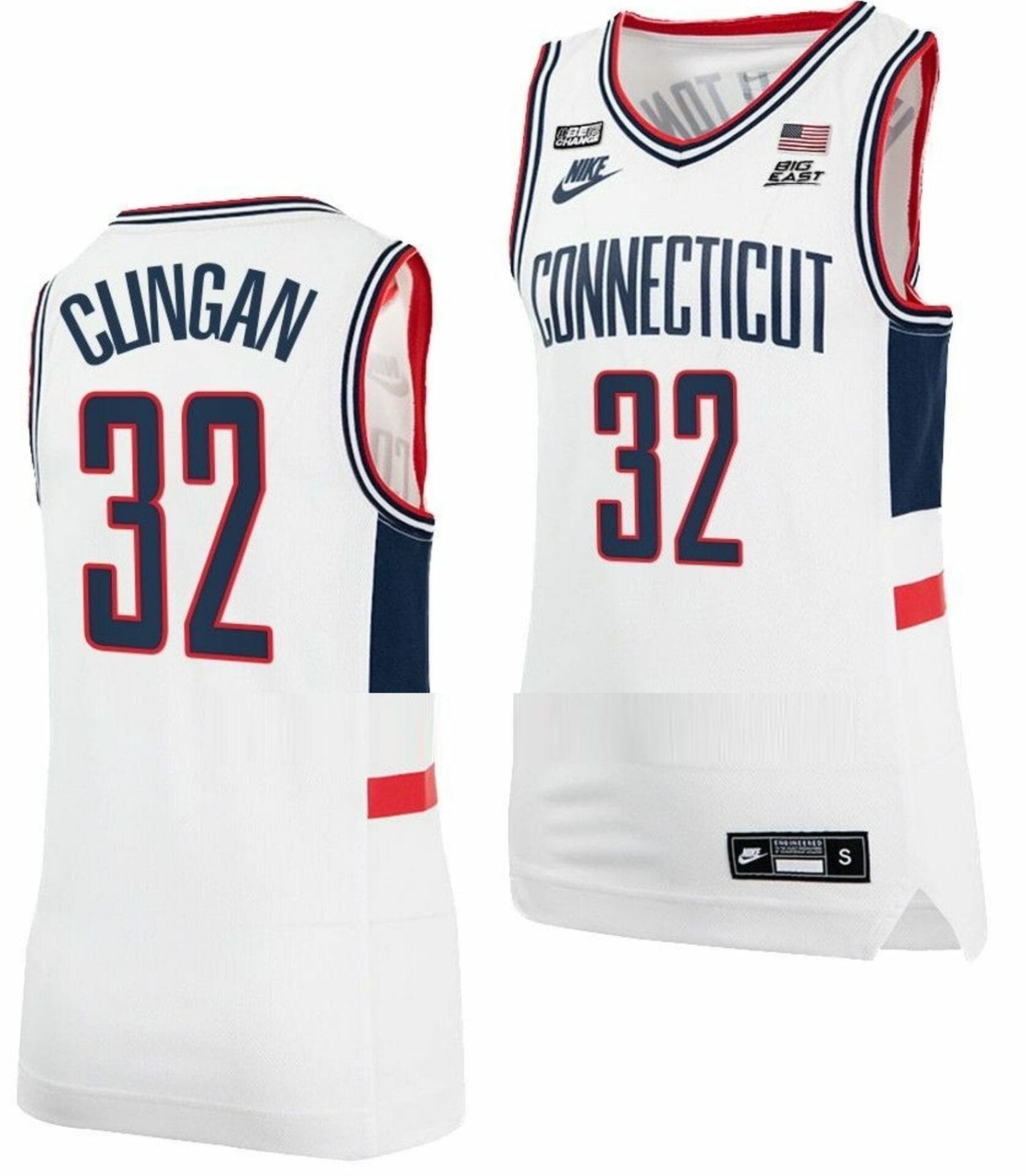 Donovan Clingan Jersey UConn Huskies College Basketball Alumni White #32 1 Donovan Clingan Jersey UConn Huskies College Basketball Alumni White #32