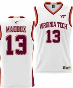 Dairus Maddox Jersey Virginia Tech Hokies College Basketball NIL Pick-A-Player White #13