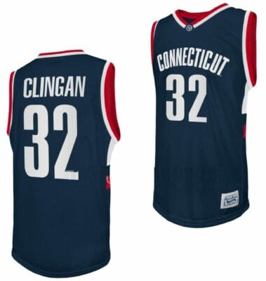Donovan Clingan Jersey UConn Huskies College Basketball Navy Retro #32