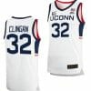 Donovan Clingan Jersey UConn Huskies College Basketball White Replica #32