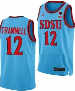 Darrion Trammell Jersey San Diego State Aztecs College Basketball Blue Alternate #12