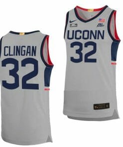 Donovan Clingan Jersey UConn Huskies College Basketball Limited Gray #32
