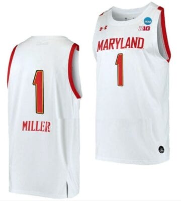Diamond Miller Jersey Maryland Terrapins College Basketball 2023 NCAA March Madness White #1
