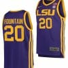 Derek Fountain Jersey LSU Tigers College Basketball Purple #20 5 Derek Fountain Jersey LSU Tigers College Basketball Purple #20