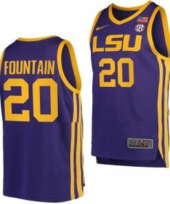 Derek Fountain Jersey LSU Tigers College Basketball Purple #20
