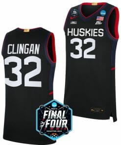 Donovan Clingan Jersey UConn Huskies College Basketball 2023 NCAA Final Four Black #32