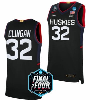 Donovan Clingan Jersey UConn Huskies College Basketball 2023 NCAA Final Four Black #32 6 Donovan Clingan Jersey UConn Huskies College Basketball 2023 NCAA Final Four Black #32