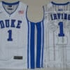 Duke Blue Devils #1 Kyrie Irving Basketball NCAA Basketball Jersey White V-neck Elite