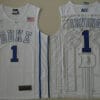 Duke Blue Devils #1 Kyrie Irving Basketball NCAA Basketball Jersey White V-neck