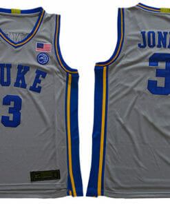 Duke Blue Devils #3 Jones Basketball NCAA Basketball Jersey Grey