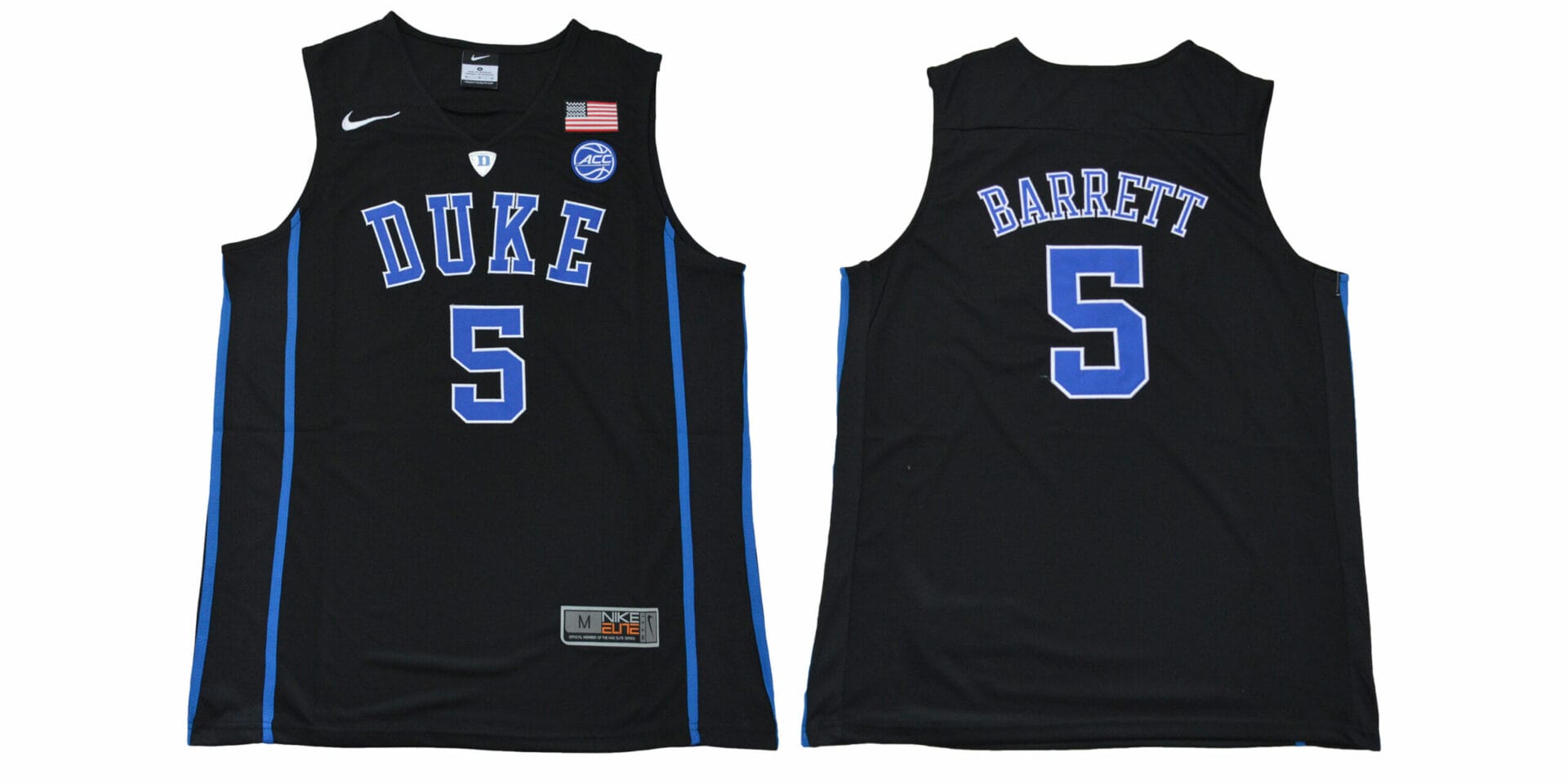 Duke Blue Devils #5 Barrett Basketball NCAA Basketball Jersey Black 1 Duke Blue Devils #5 Barrett Basketball NCAA Basketball Jersey Black