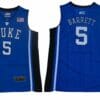 Duke Blue Devils #5 Barrett Basketball NCAA Basketball Jersey Blue Elite 4 Duke Blue Devils #5 Barrett Basketball NCAA Basketball Jersey Blue Elite
