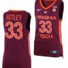 Elizabeth Kitley Jersey Virginia Tech Hokies College Basketball Replica Maroon #33