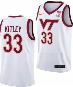 Elizabeth Kitley Jersey Virginia Tech Hokies College Basketball White Replica #33