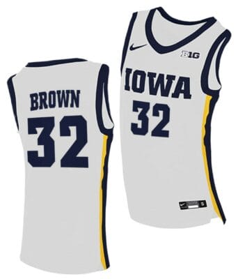 Fred Brown Jersey Iowa Hawkeyes College Basketball White #32