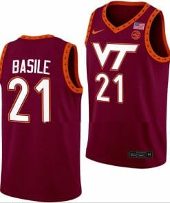 Grant Basile Jersey Virginia Tech Hokies College Basketball Swingman Maroon #21