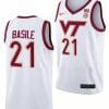 Grant Basile Jersey Virginia Tech Hokies College Basketball Swingman White #21