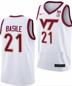 Grant Basile Jersey Virginia Tech Hokies College Basketball Swingman White #21