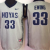 Georgetown Hoyas GRAY #33 Patrick Ewing NCAA Basketball Jersey White