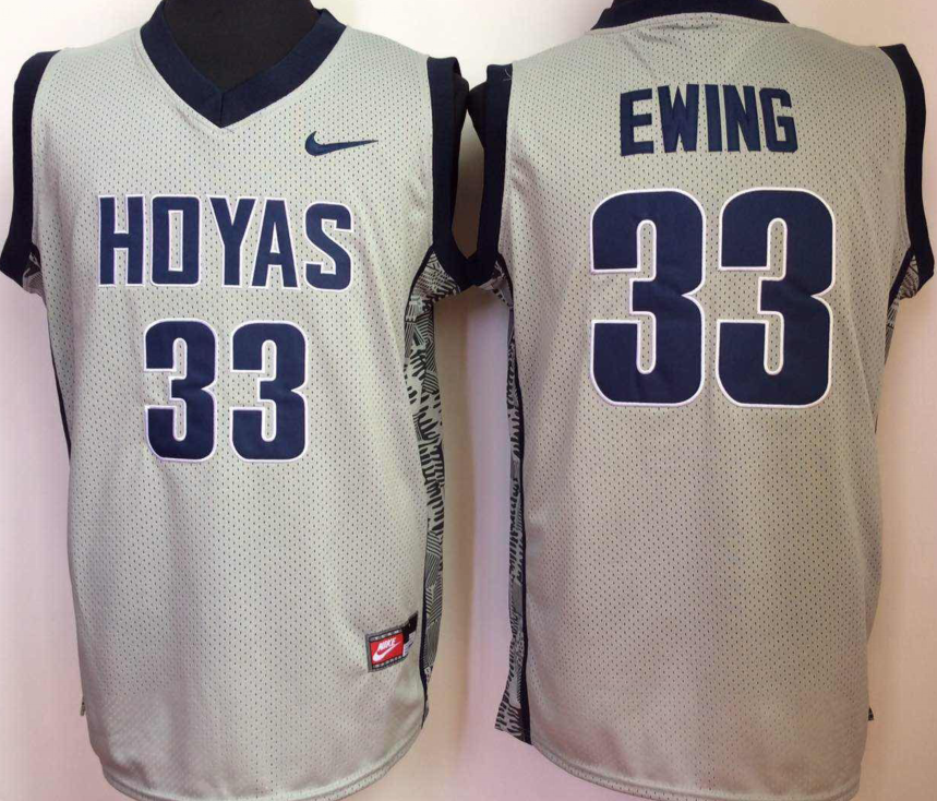 Georgetown Hoyas GRAY #33 Patrick Ewing NCAA Basketball Jersey White 1 Georgetown Hoyas GRAY #33 Patrick Ewing NCAA Basketball Jersey White
