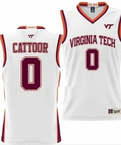 Hunter Cattoor Jersey Virginia Tech Hokies College Basketball NIL Pick-A-Player White #0