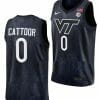 Hunter Cattoor Jersey Virginia Tech Hokies College Basketball Swingman Black #0