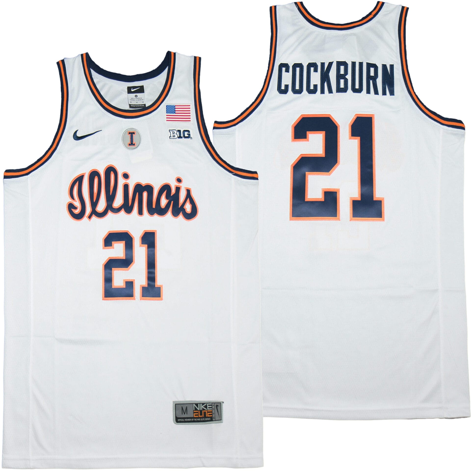 Illinois Fighting Illini #21 Kofi Cockburn NCAA Basketball Jersey White 1 Illinois Fighting Illini #21 Kofi Cockburn NCAA Basketball Jersey White