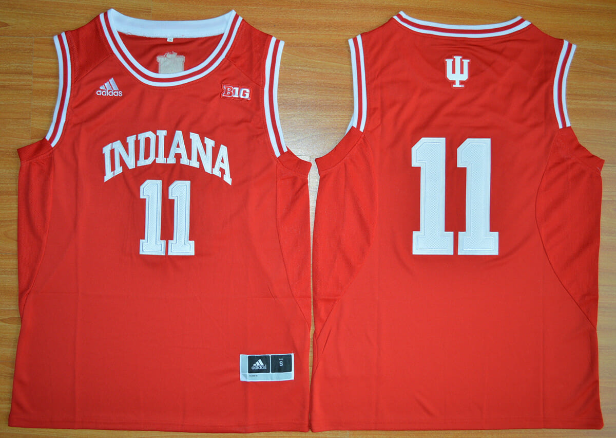 Indiana Hoosiers #11 Isiah Thomas NCAA Basketball Jersey White Red 1 Indiana Hoosiers #11 Isiah Thomas NCAA Basketball Jersey White Red
