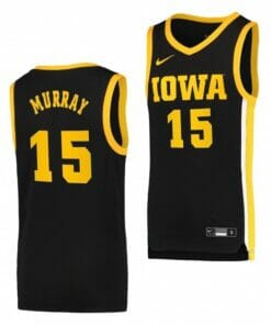 Iowa Hawkeyes Keegan Murray Jersey #15 Black Basketball Jerseys Dri-FIT Swingman