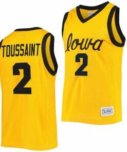 Joe Toussaint Jersey Iowa Hawkeyes College Basketball Classic Gold #2