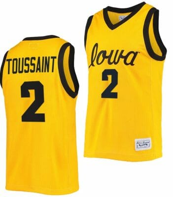 Joe Toussaint Jersey Iowa Hawkeyes College Basketball Classic Gold #2