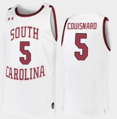 Jermaine Couisnard Jersey South Carolina Gamecocks College Basketball White Replica #5