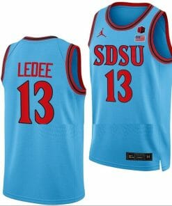 Jaedon LeDee Jersey San Diego State Aztecs College Basketball Blue Alternate #13