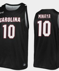 Justin Minaya Jersey South Carolina Gamecocks College Basketball Black Replica #10