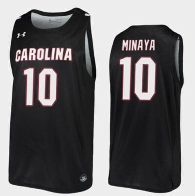 Justin Minaya Jersey South Carolina Gamecocks College Basketball Black Replica #10 8 Justin Minaya Jersey South Carolina Gamecocks College Basketball Black Replica #10