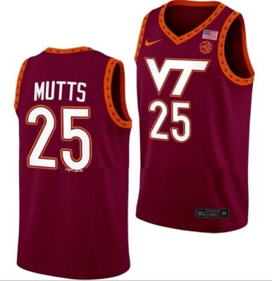 Justyn Mutts Jersey Virginia Tech Hokies College Basketball Swingman Maroon #25 8 Justyn Mutts Jersey Virginia Tech Hokies College Basketball Swingman Maroon #25