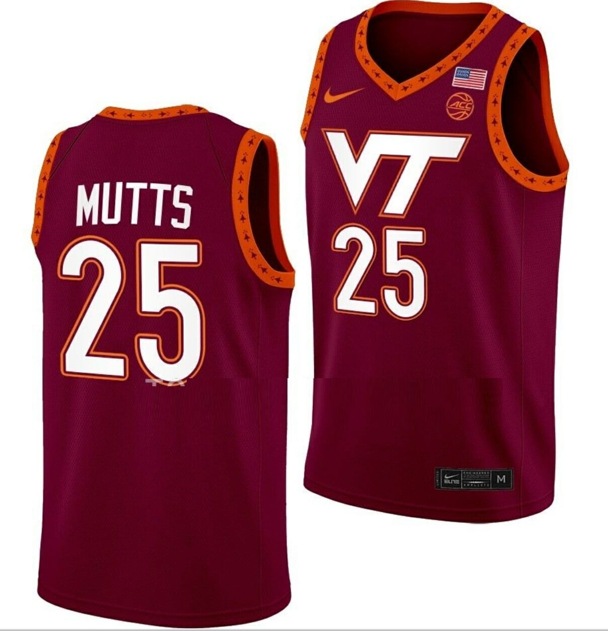 Justyn Mutts Jersey Virginia Tech Hokies College Basketball Swingman Maroon #25 1 Justyn Mutts Jersey Virginia Tech Hokies College Basketball Swingman Maroon #25